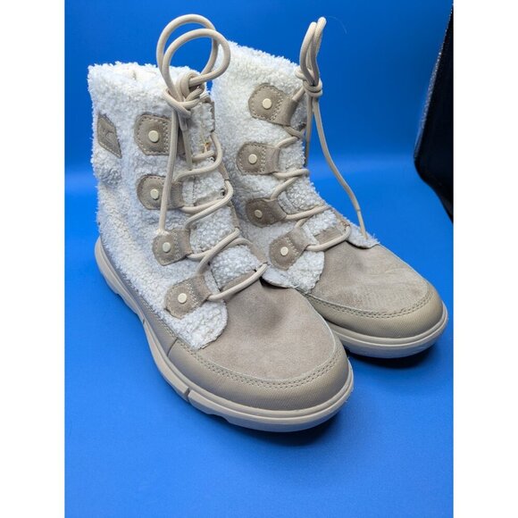 Sorel Womens Explorer II Joan Cozy Boot Beige shearling Size 8 Sherpa - Picture 1 of 10